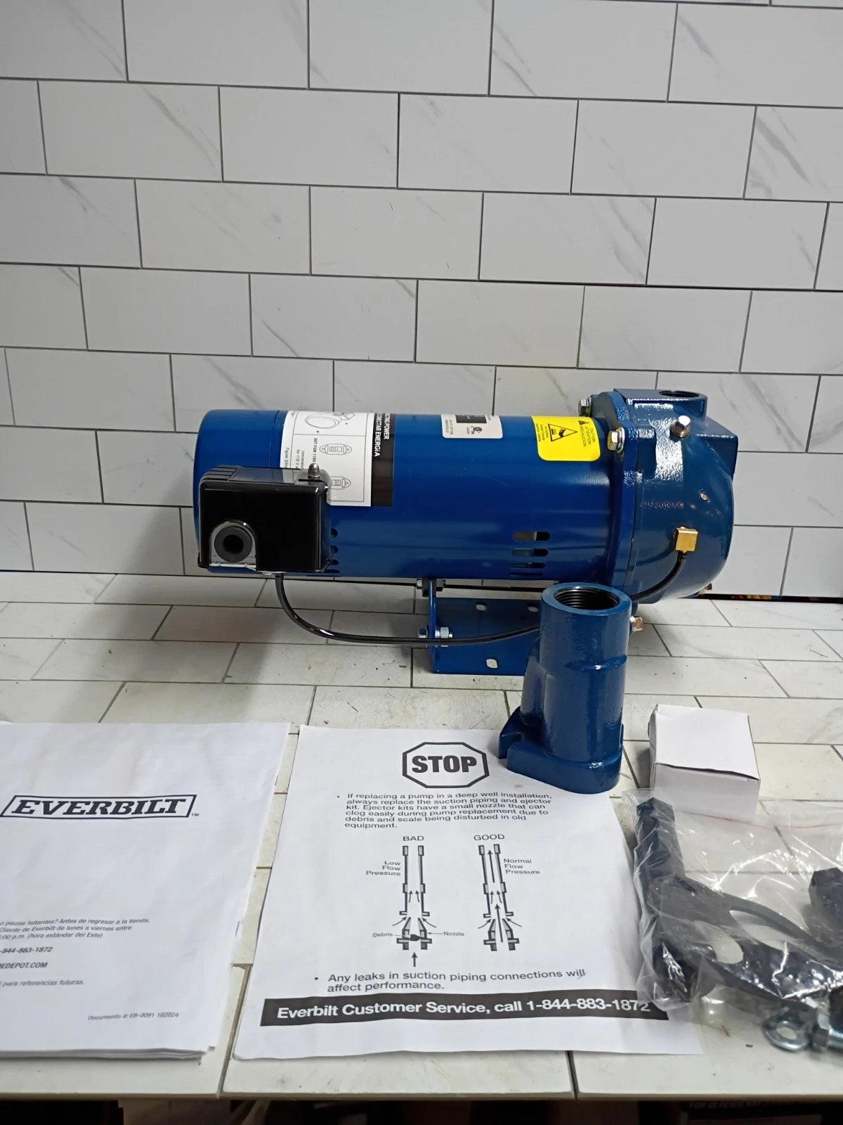 Everbilt HDCWJ10 1 HP Professional Convertible Jet Pump. Open Box