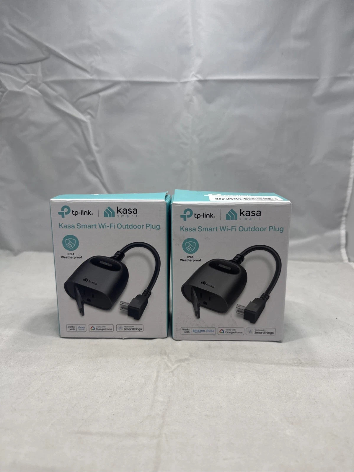 2PK Kasa Outdoor Smart Plug, Wi-Fi Outlet Timer, Works with Alexa & Google KP401