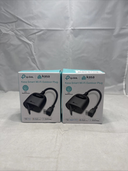 2PK Kasa Outdoor Smart Plug, Wi-Fi Outlet Timer, Works with Alexa & Google KP401