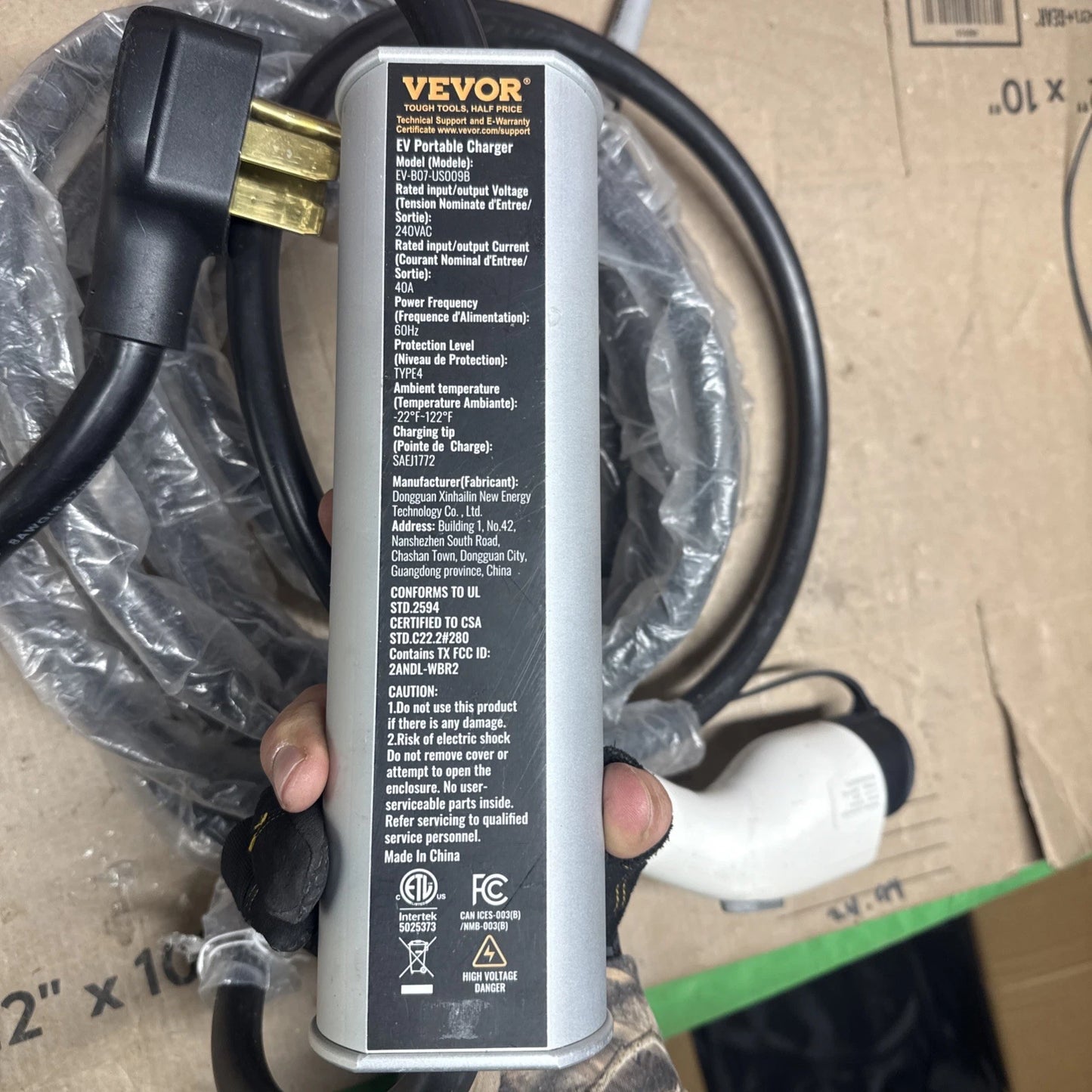 Vevor Ac Ev Charger for Electric Vehicle Model Ev-b07-us009b