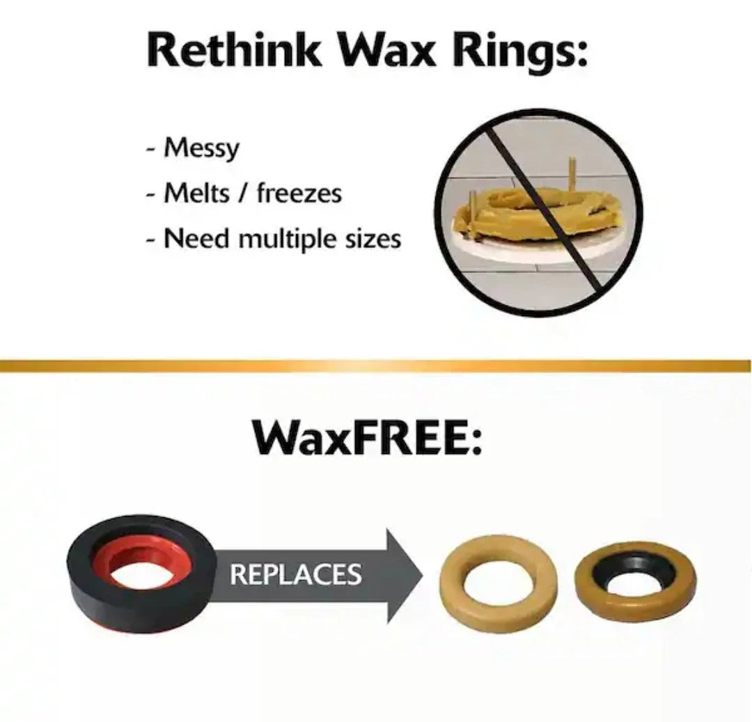 2 Pck Korky 6000BP Universal Wax Free Toilet Seal Kit, Rubber OPEN BOX