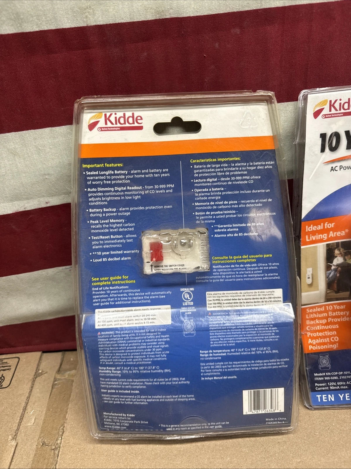 2 Pack Kidde Carbon Monoxide Detector, Plug In Wall with 10-Year Battery Backup