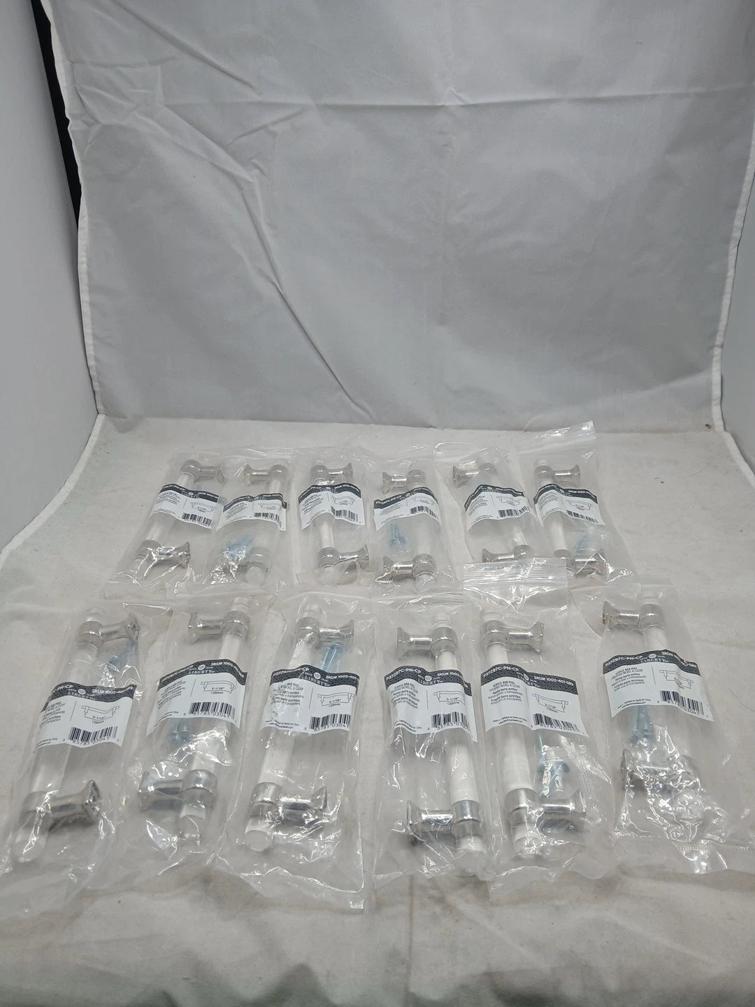 12-PACK Liberty 5-1/16 in Acrylic Polished Nickel & Clear Cabinet Drawer Pull.