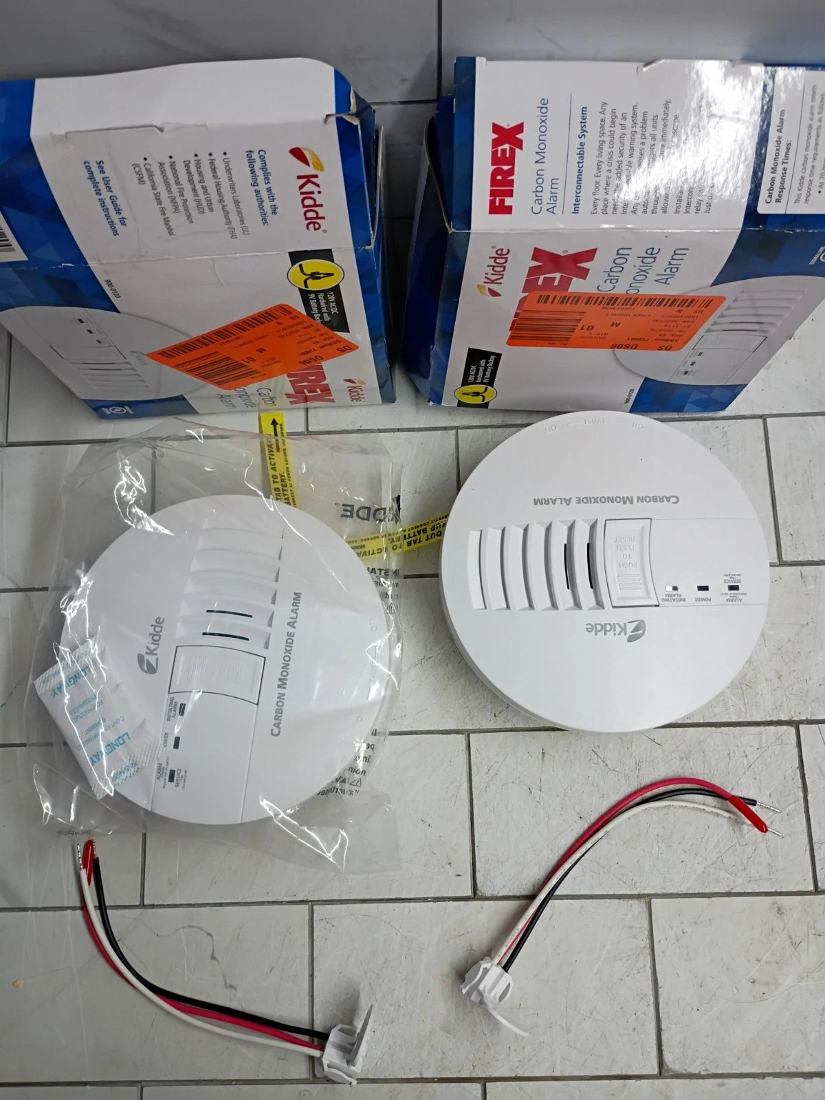 2pk Kidde Firex Hardwired Carbon Monoxide Detector w/LED, 9V Backup Battery OB