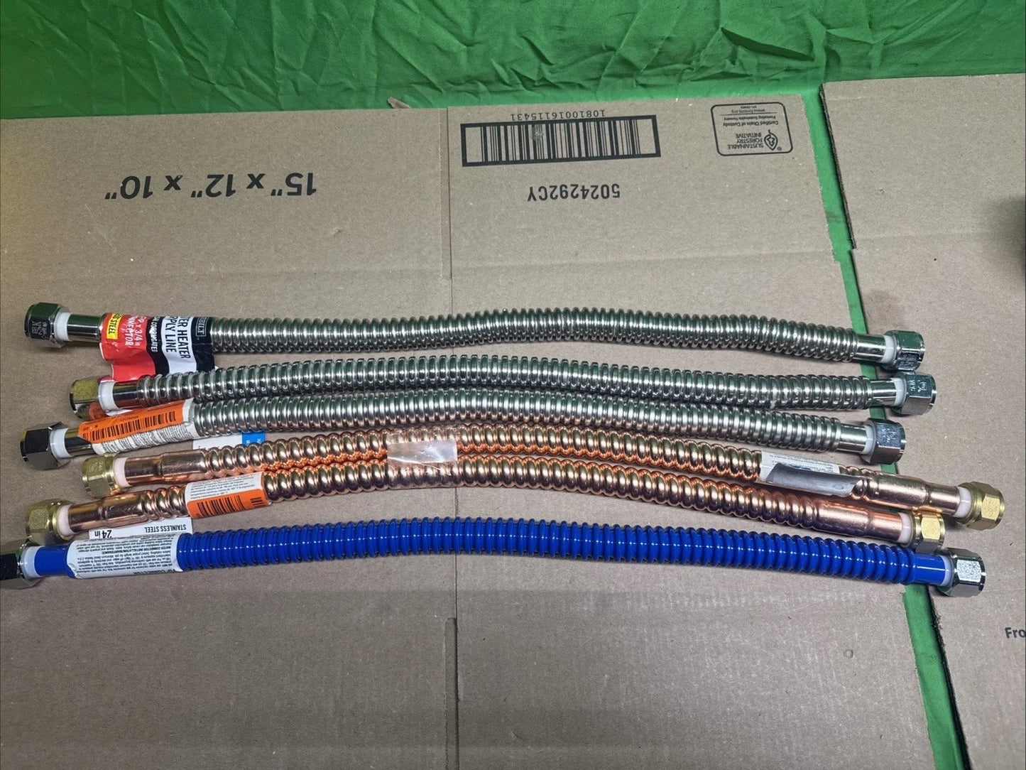 6PK Water Heater Connector 3/4" FIP x 3/4" FIP x 24" EVERBILT+homeflex
