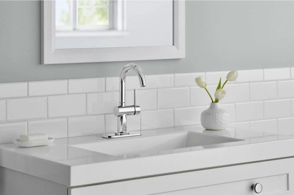 Glacier BayDorind Single Hole Single-Handle Deck Mount High-Arc Bathroom Faucet