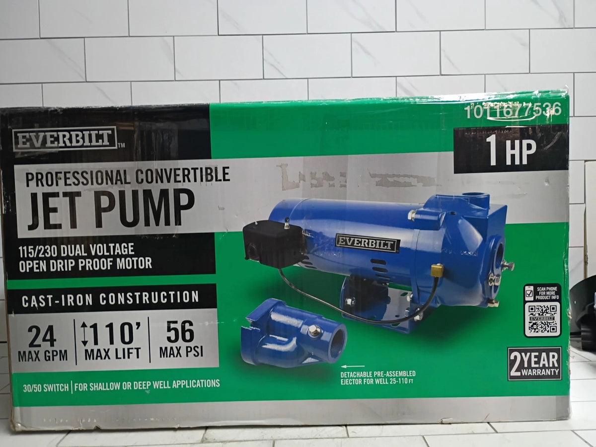 Everbilt HDCWJ10, 1 HP Professional Convertible Jet Pump PARTS ONLY READ