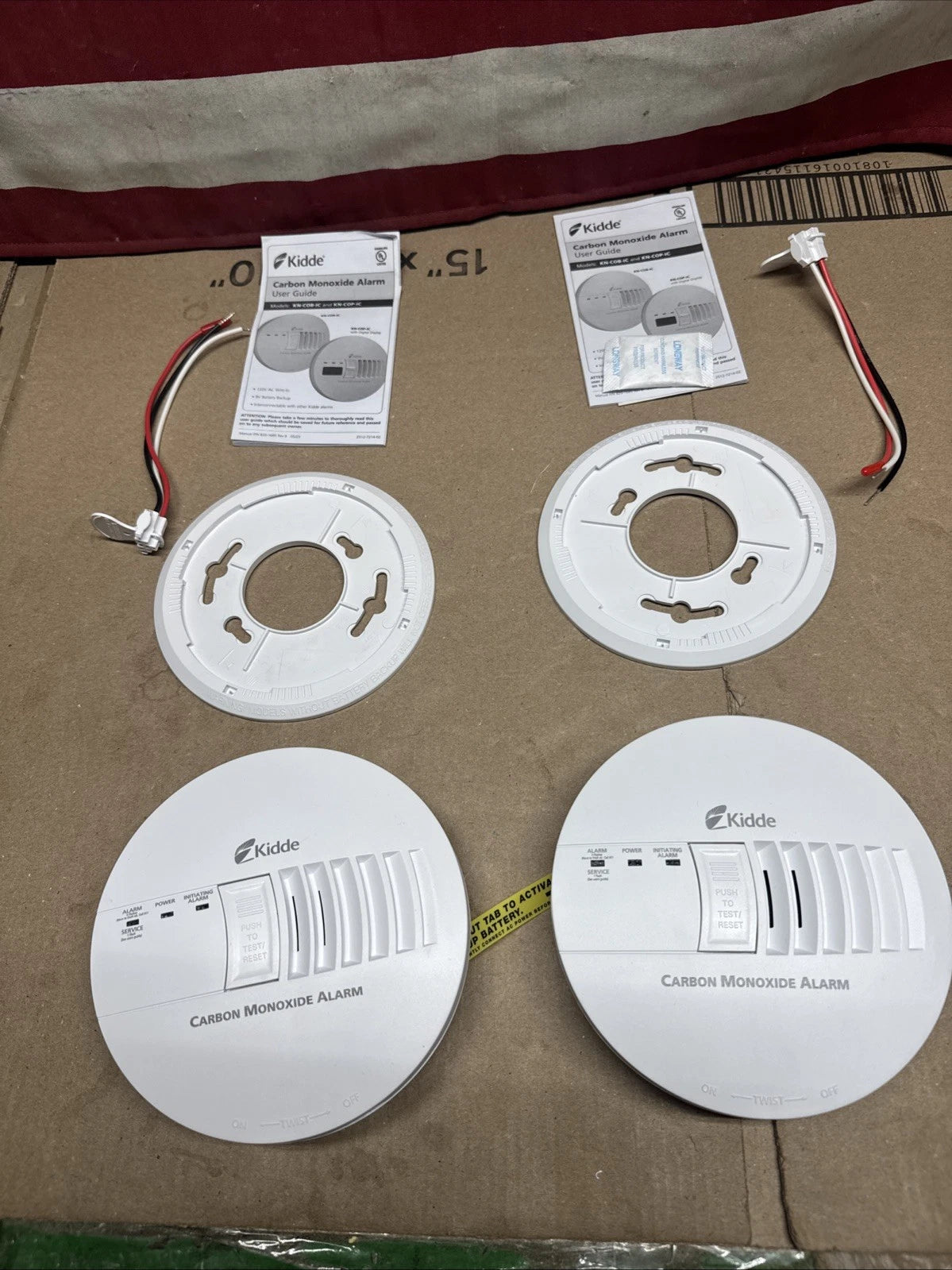2 Pack Kidde Firex Hardwired Carbon Monoxide Detector w/LED, 9V Backup Battery
