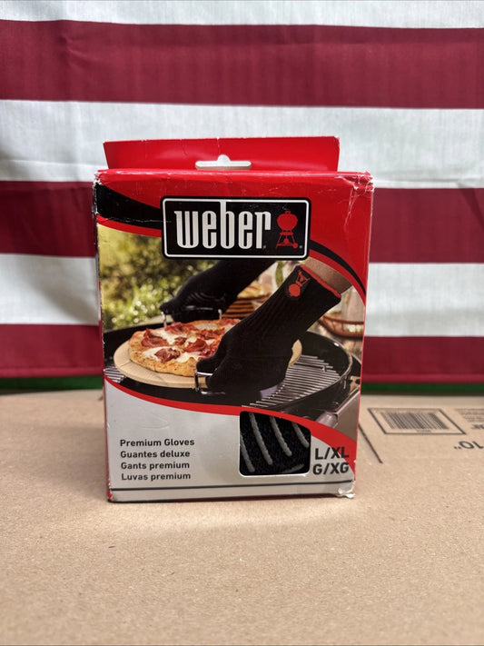 NEW Weber Premium Gloves L/XL 6535 Black Silicone Palm Heat Resistant