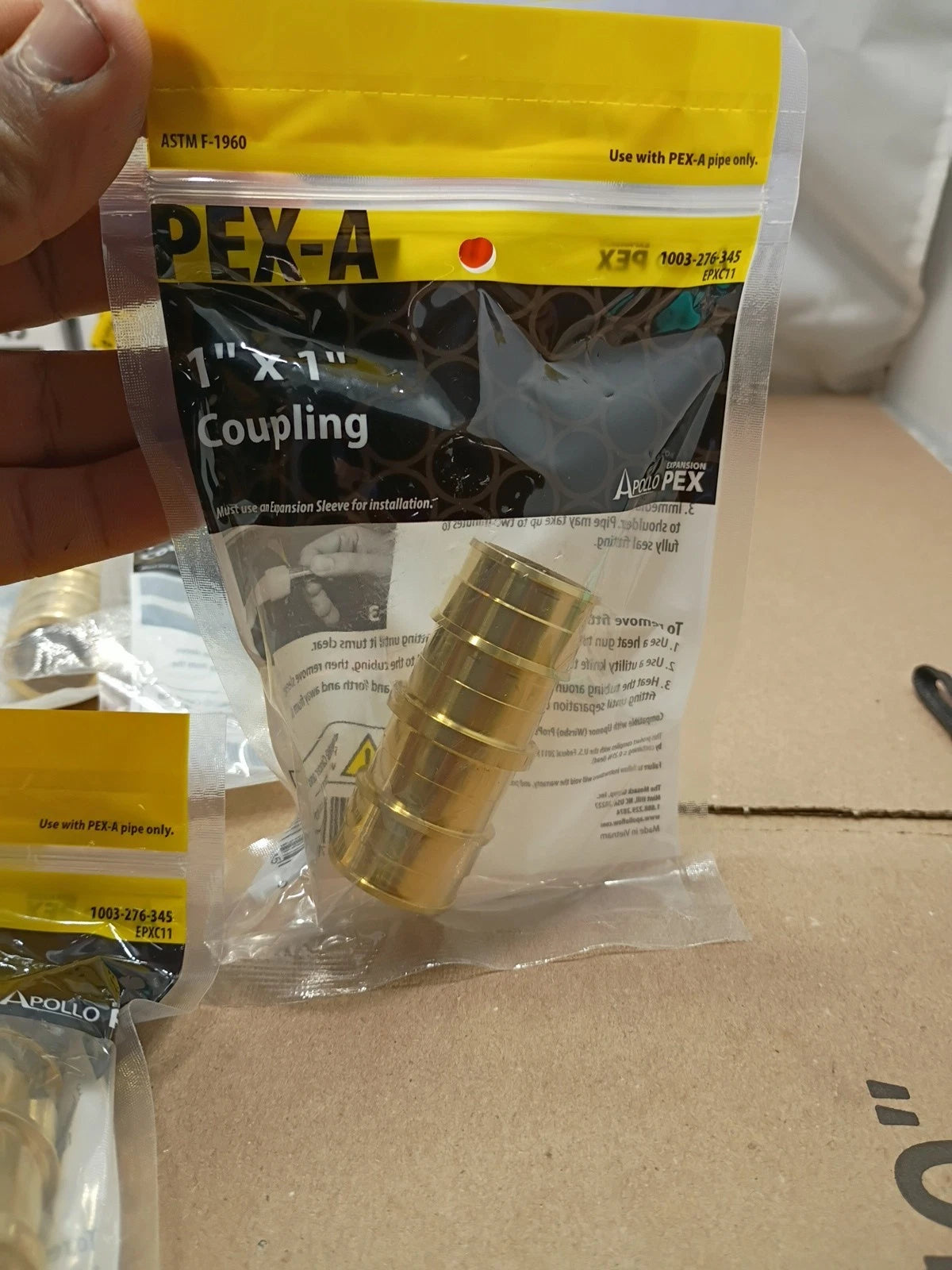 5PK Apollo EPXC11 Expansion Pex Pipe Coupling, Brass, 1"