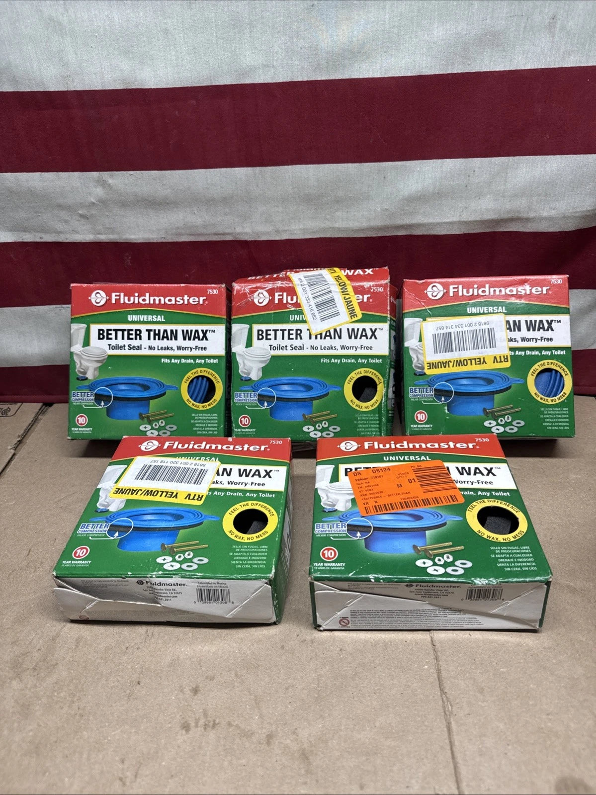5PK Fluidmaster, Universal Better Than Wax, Toilet Seal 7530