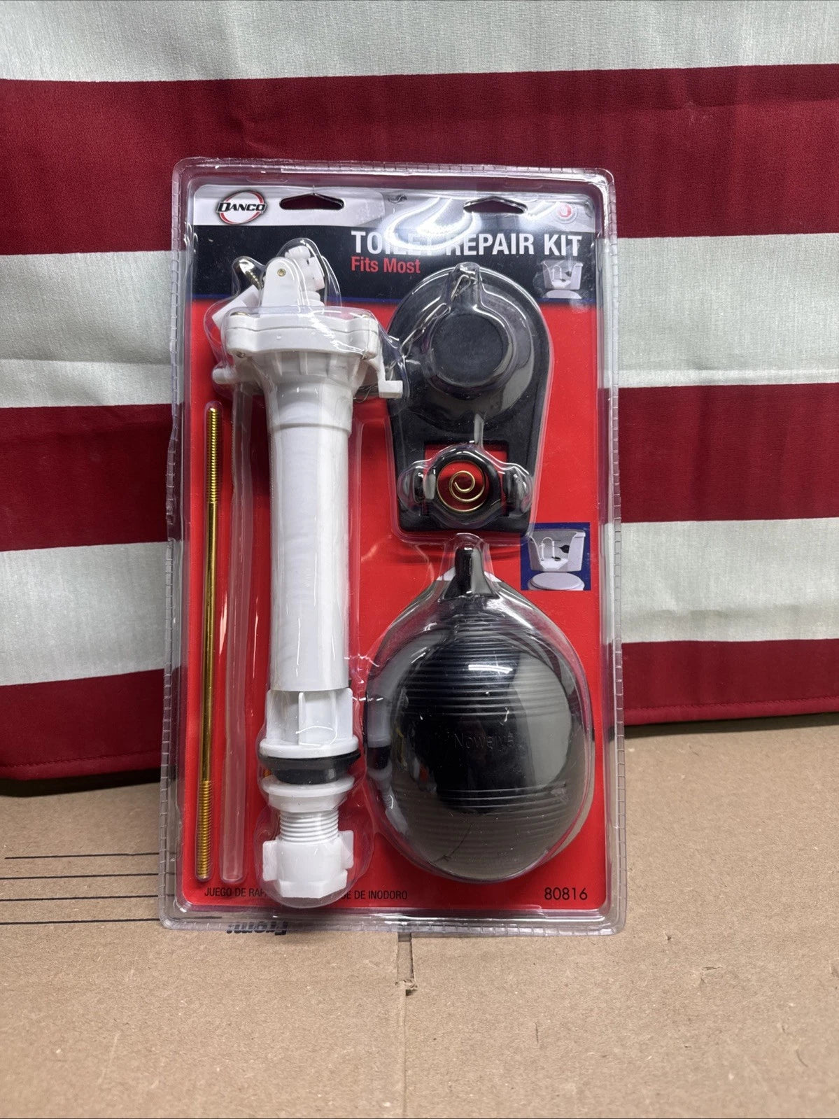 Danco 80816 Complete Toilet Repair Kit Fill Valve, Flapper, Rod, Float
