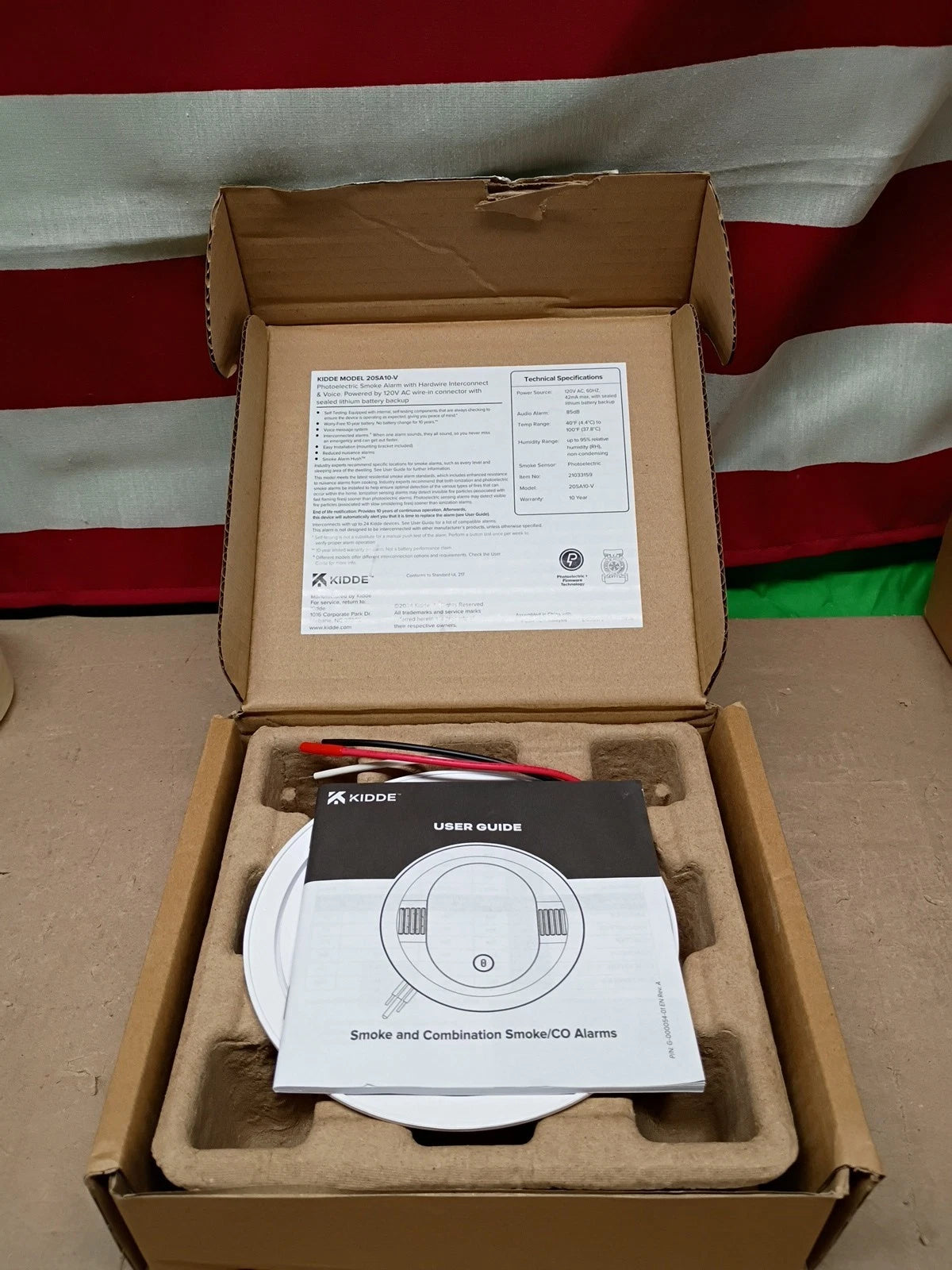 Kidde Smoke Detector Hardwired White 20SA10-V 10-Year Battery Voice Alerts