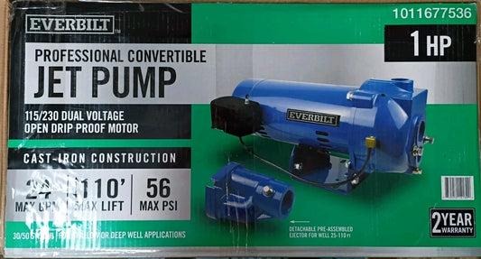Everbilt 1 HP Professional Convertible Jet Pump. Read Description PARTS ONLY.