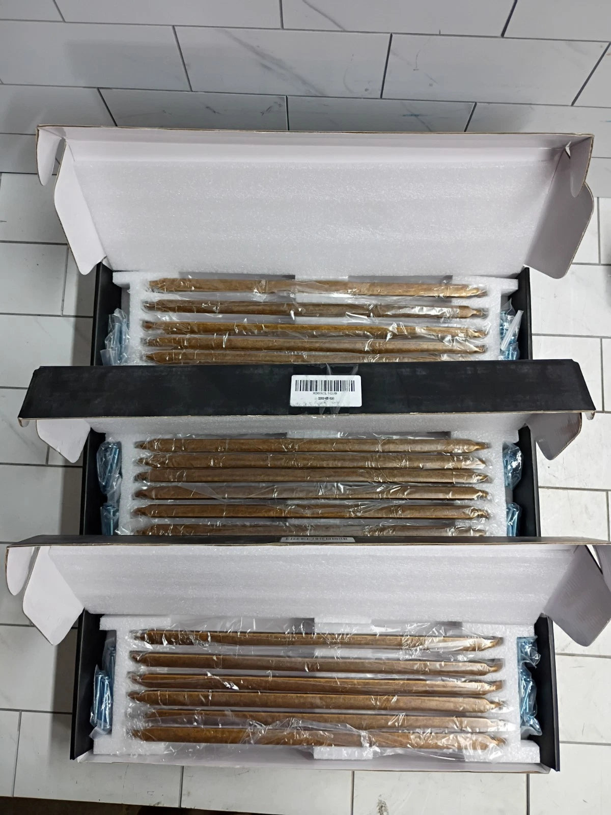 18pk Art & Design Cabinet handles 13" Pull Bar Champagne Bronze, Open Box