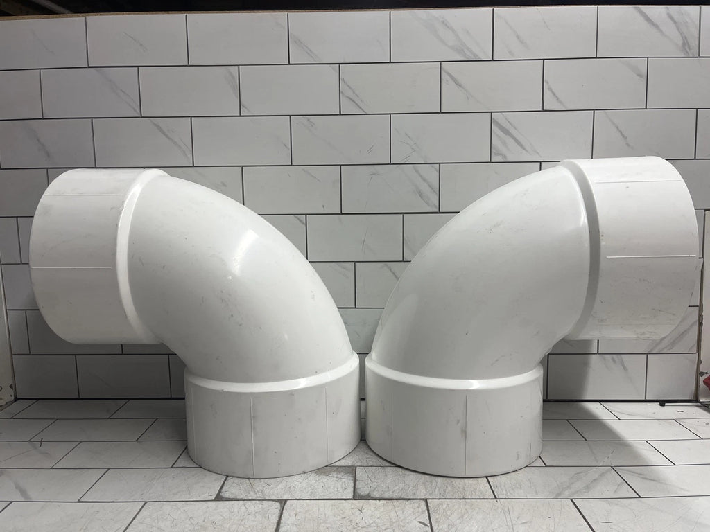 (2PK) Charlotte Pipe PVC 00300 1800 8" PVC DWV 90-Degree Elbow Sch 40 Fittings