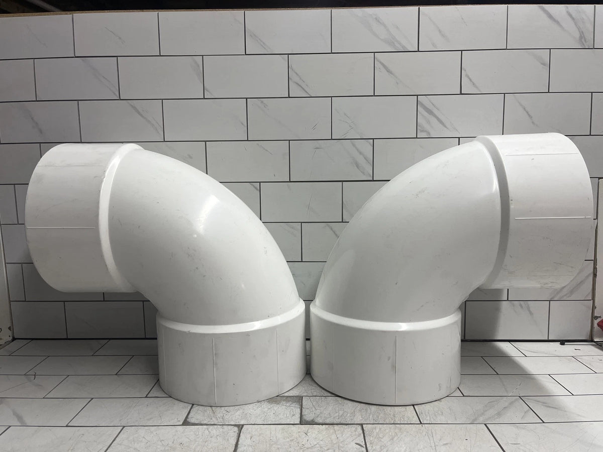 (2PK) Charlotte Pipe PVC 00300 1800 8" PVC DWV 90-Degree Elbow Sch 40 Fittings