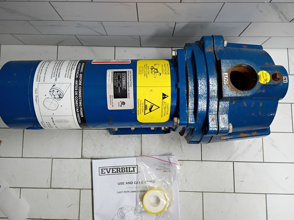 Everbilt HDLS15, 1-1/2 HP Cast Iron Lawn Irrigation Pump PARTS ONLY