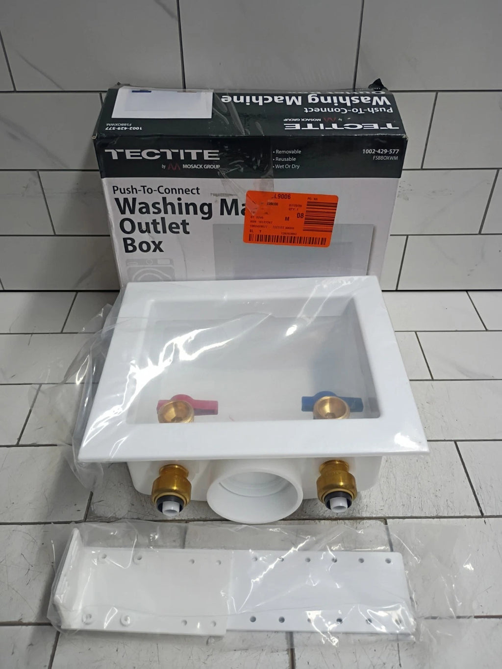 Tectite FSBBOXWM 1/2” Push-to-Connect Washing Machine Outlet Box 3/4” MHT