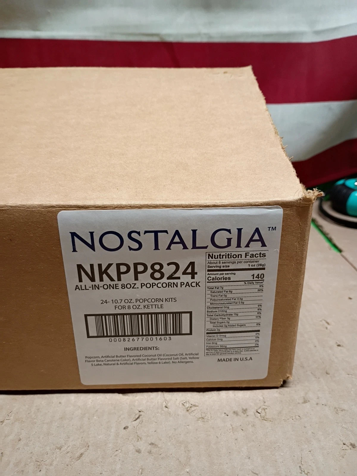24 Pk Of 10 Oz Nostalgia Popcorn Kernels, Seasoning Salt, & Butter Flavored C...