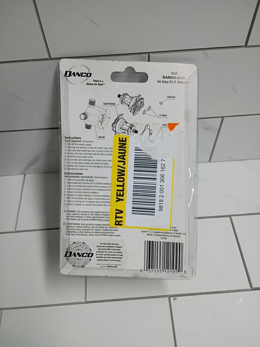 DANCO 12109 Faucet Cartridge for Kohler mixer cap 1/2 Pressure Balance Valve
