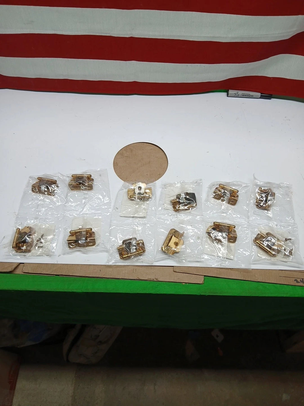 *6 PAIRS* Amerock Champagne Bronze 1/2" Demountable, Partial Wrap Cabinet Hinge