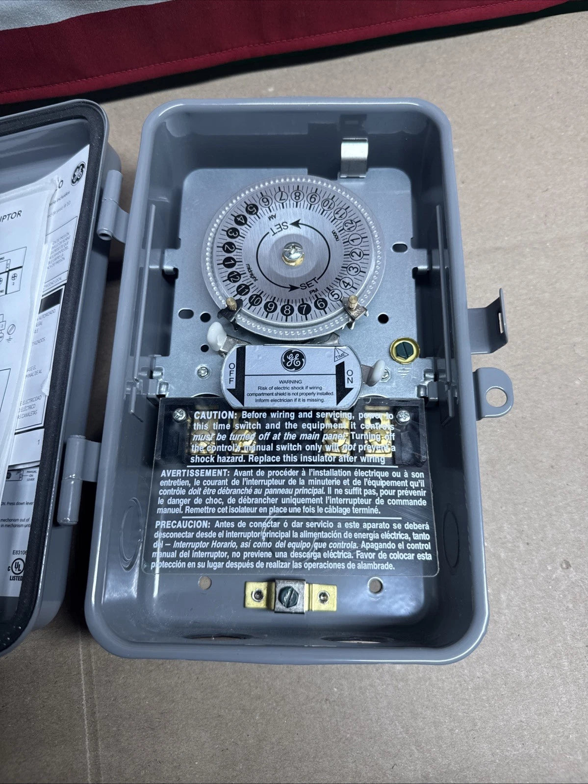 GE 24Hr Indoor Outdoor Mechanical Time Switch 40 Amp 120 Vac 5Hp Box Timer 15163