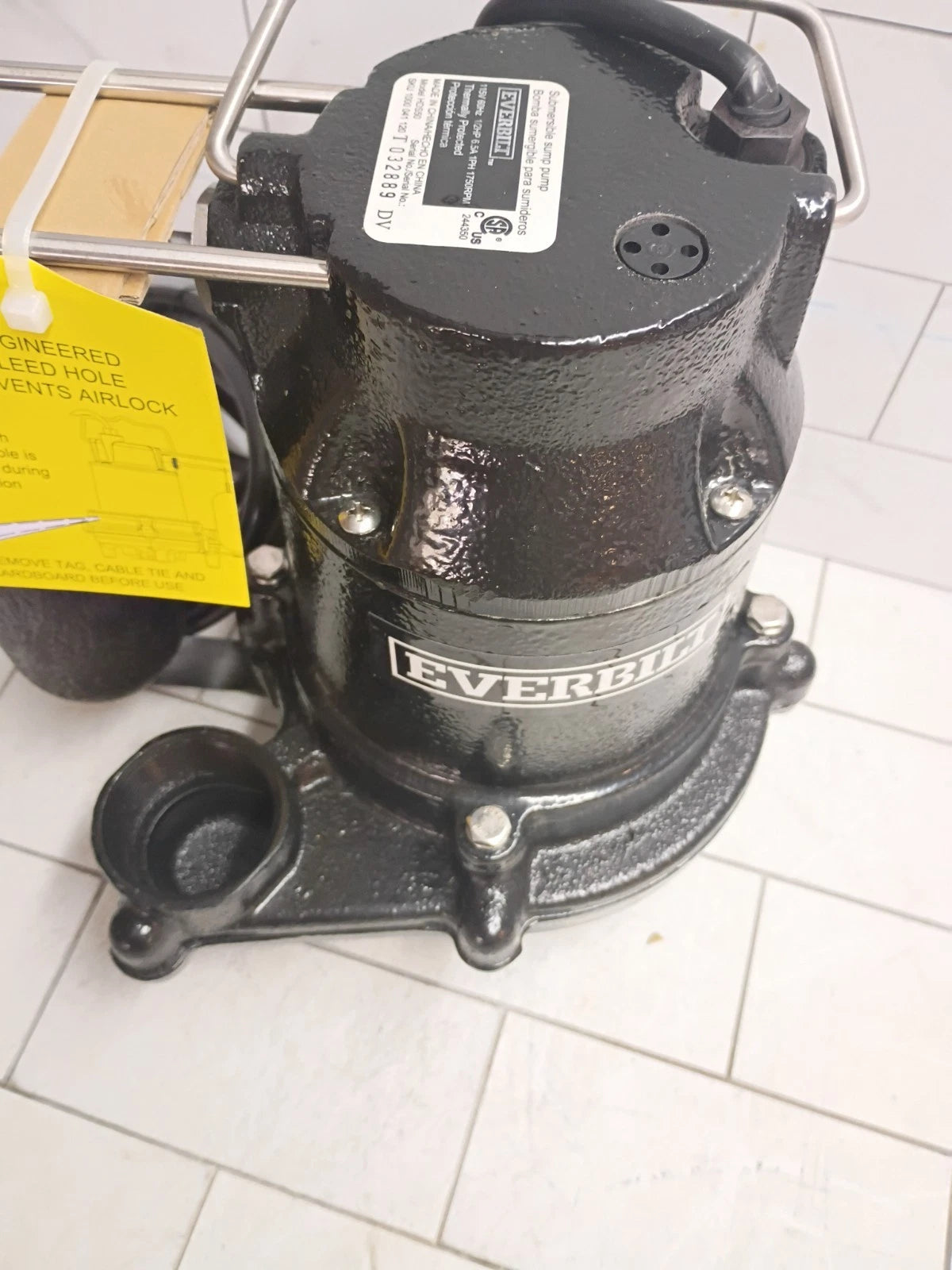 Everbilt HDS50 1/2 HP Cast Iron Sump Pump Open Box