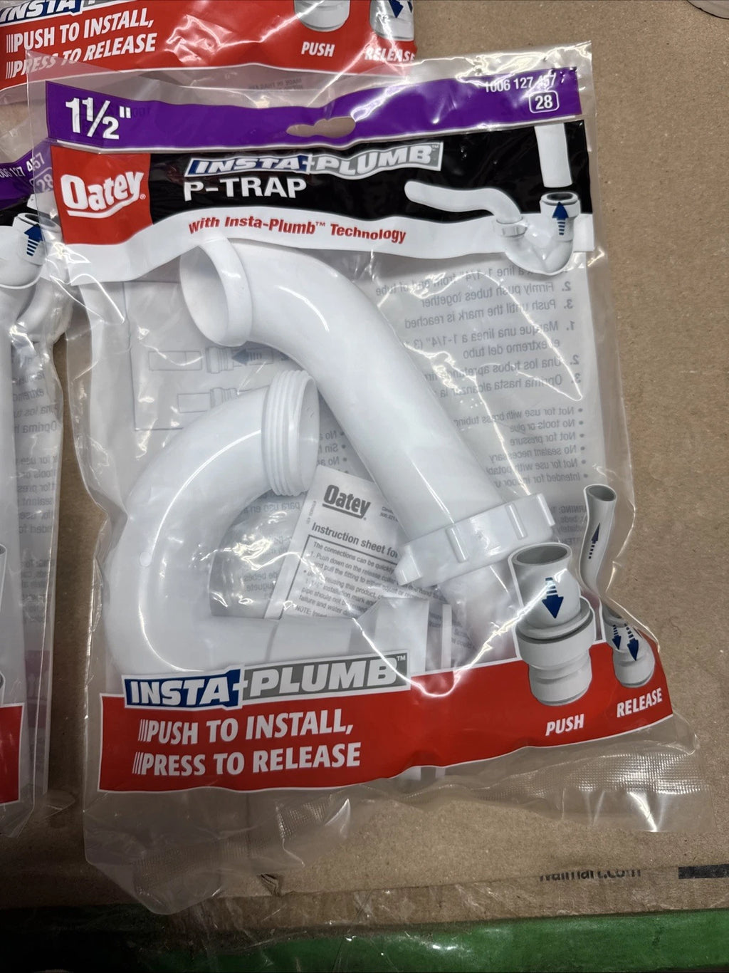Lot Of 8 Oatey 1-1/2 in. PVC P-Trap with Insta-PlumbTechnology Plumbing PartsKit