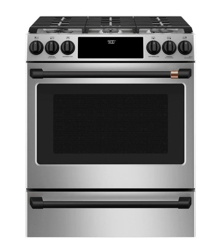 Cafe 44in. Range Handle and Knob Kit in Flat Black 6 Knobs 2 Handles