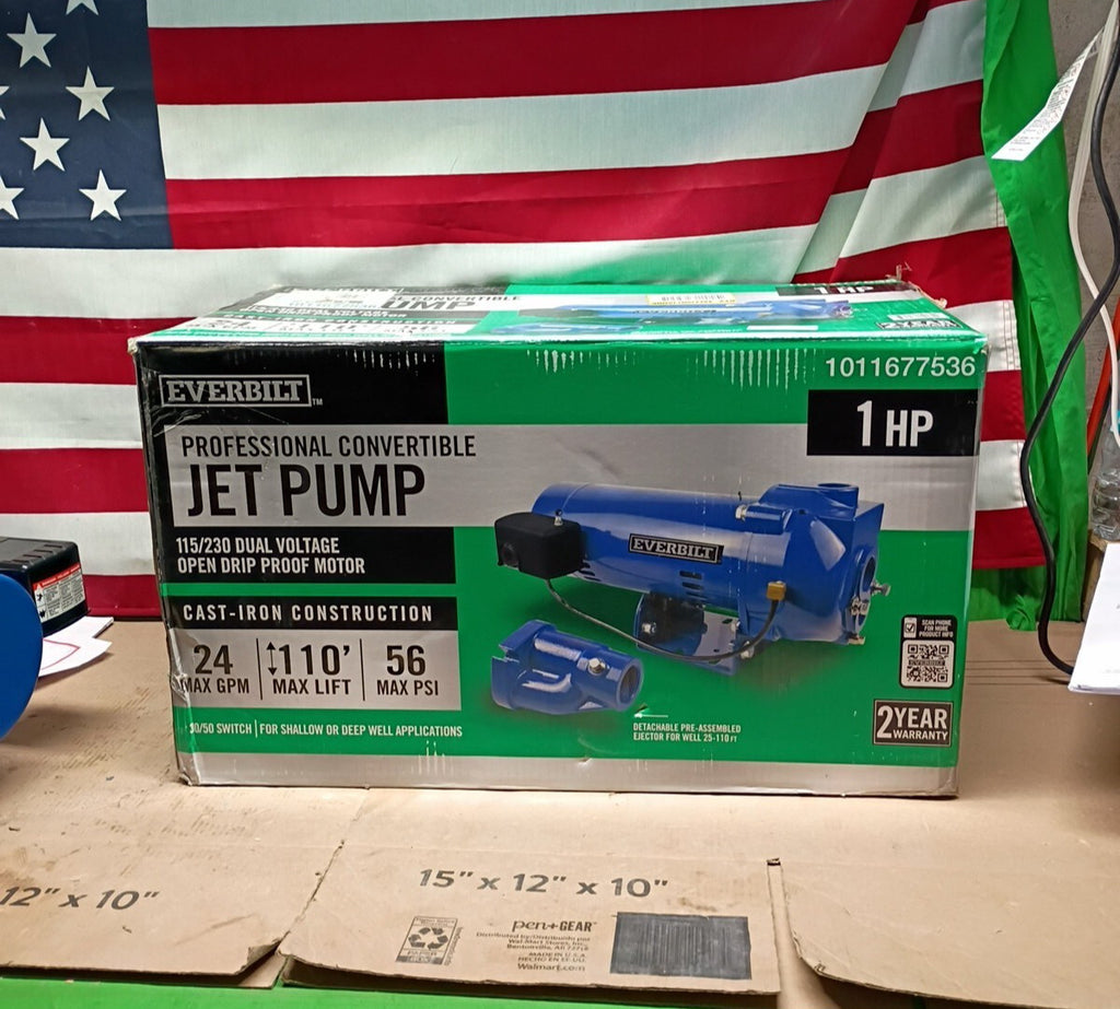 Everbilt 1 HP Professional Convertible Jet Pump NEW OPEN BOX