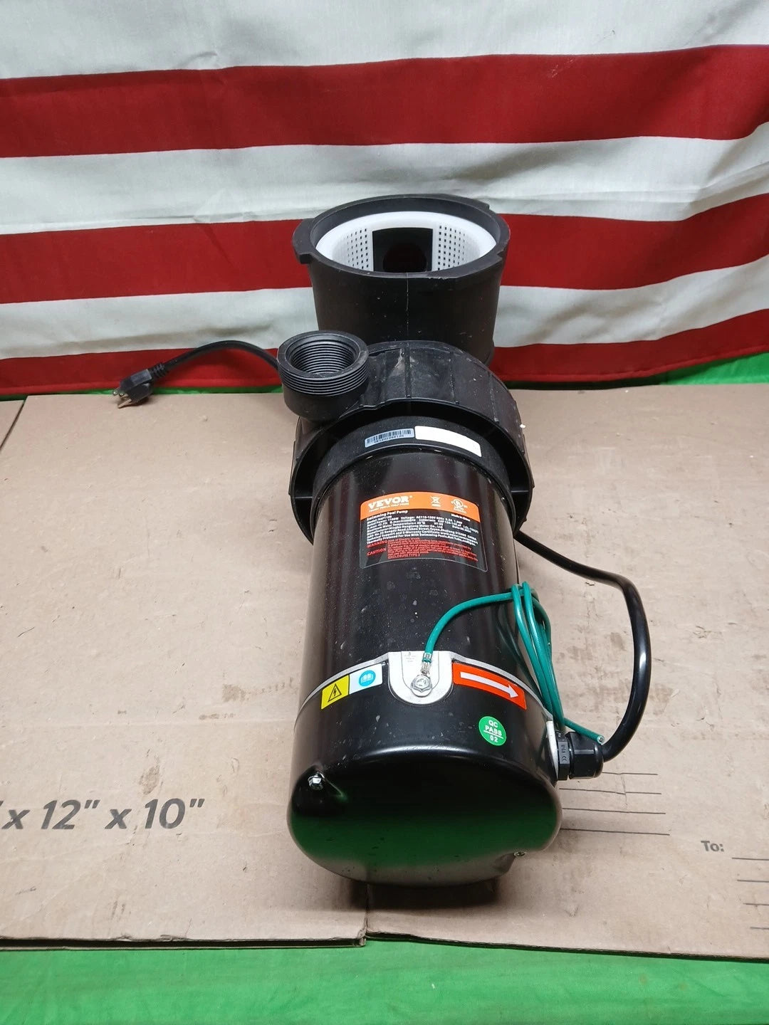 VEVOR Swimming Pool Pump 1.5HP 115V 1100W, Single Speed Pumps for Above Ground,