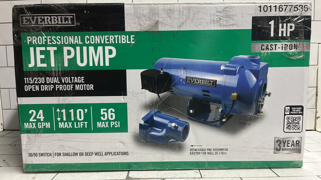 Everbilt HDCWJ10 1HP Professional Convertible Jet Pump NEW OPEN BOX