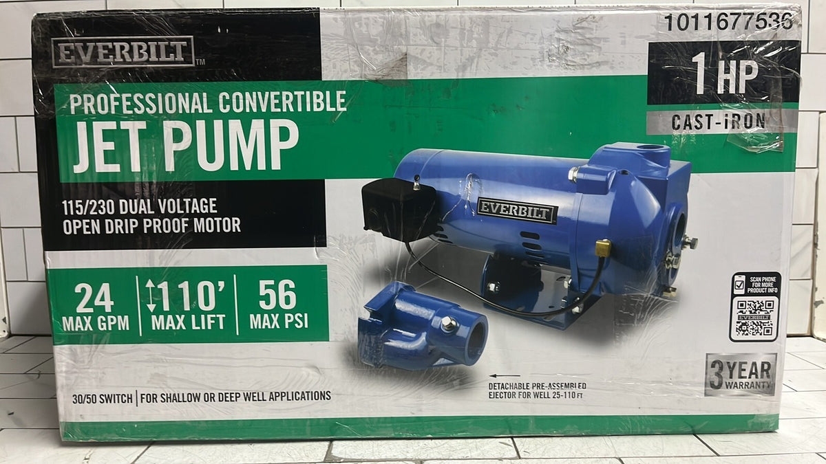 Everbilt HDCWJ10 1HP Professional Convertible Jet Pump NEW OPEN BOX