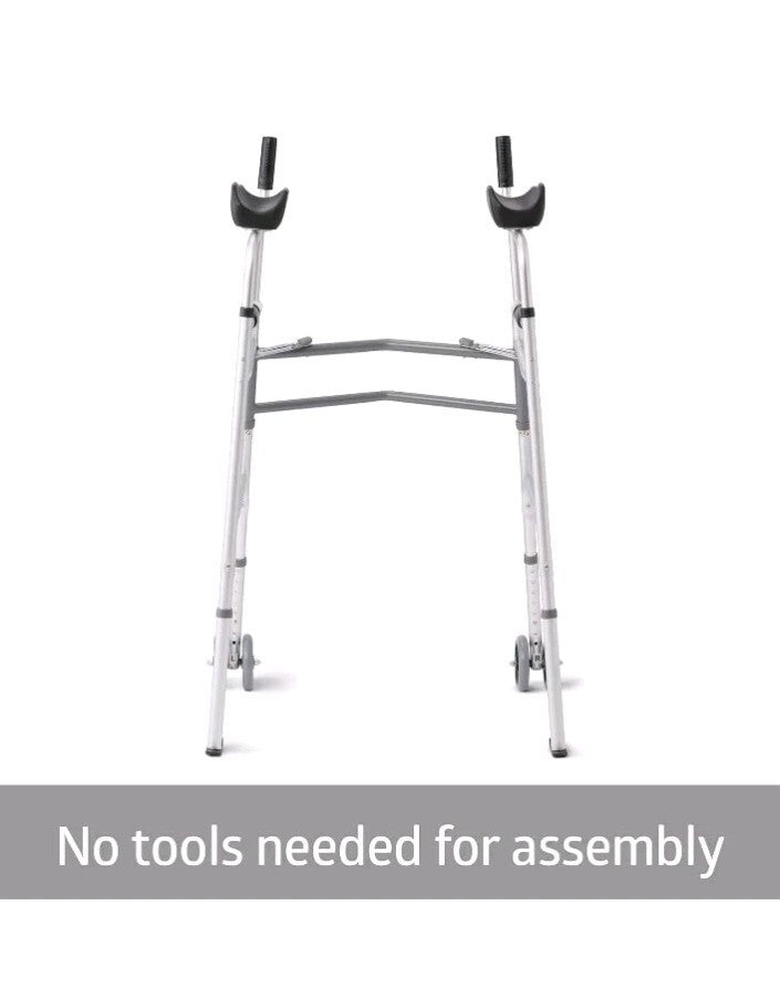 NEW Medline Upright Forearm Armrest Stability Walker 5” Dual Wheels Height. OB