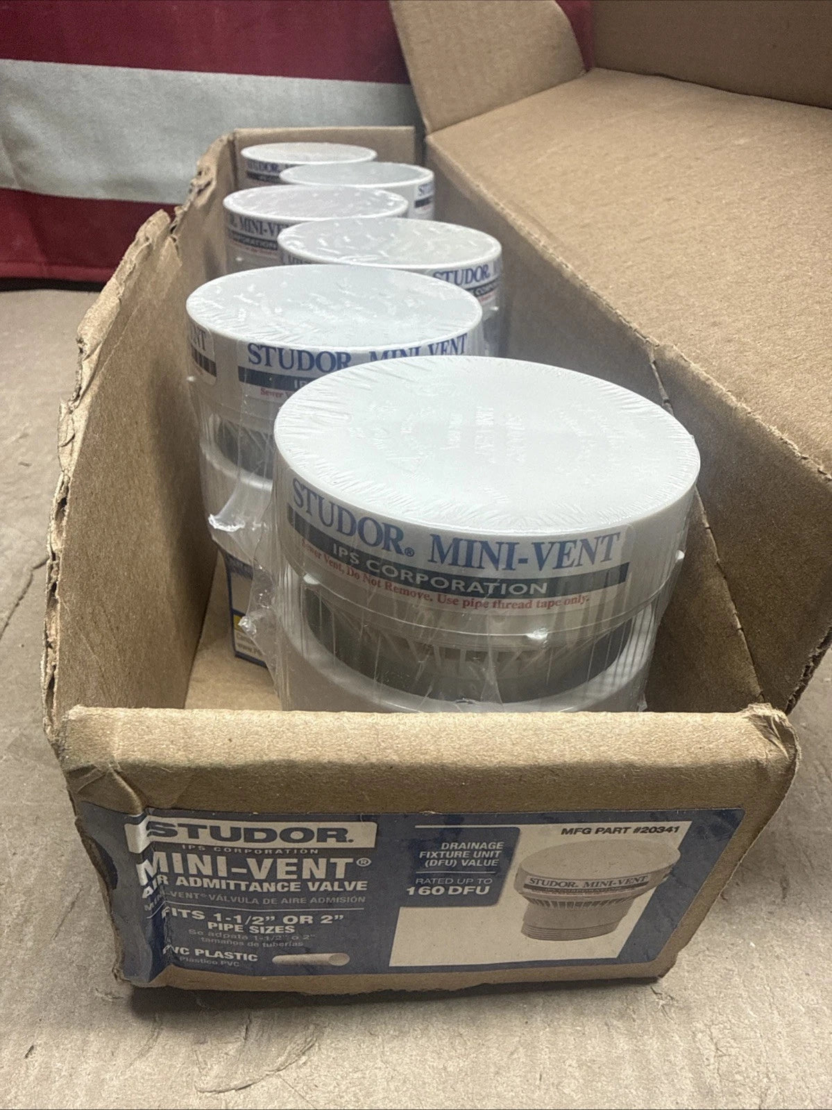 6PK Studor 20341 Mini-Vent Air Admittance Valve for 1-1/2-in. to 2-in. PVC