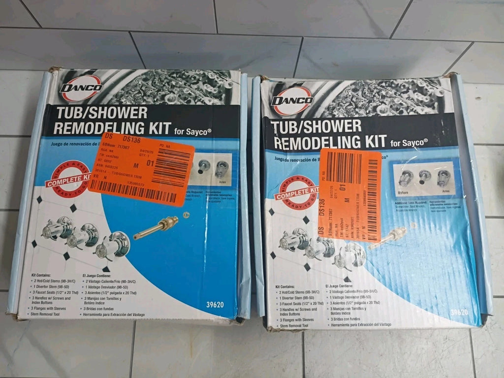 2pk Danco 39620 Tub & Shower Trim Kit for Sayco Faucets 3 Handle Chrome Open Box