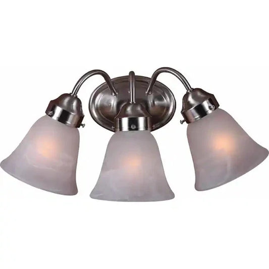Volume Lighting 3-Light Indoor Brushed Nickel Bath or Vanity Light with Glass