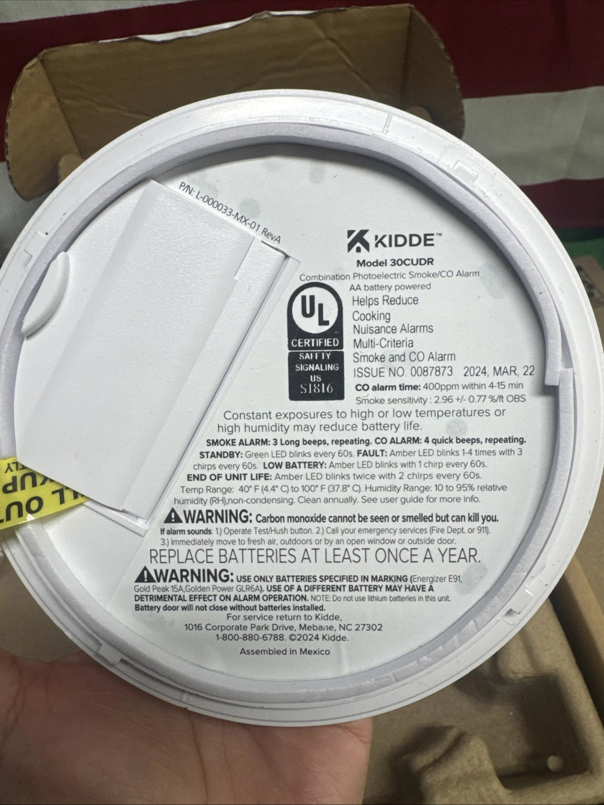 Kidde Detect 30CUDR / 21032830 Combination Smoke & Carbon Monoxide Alarm, White