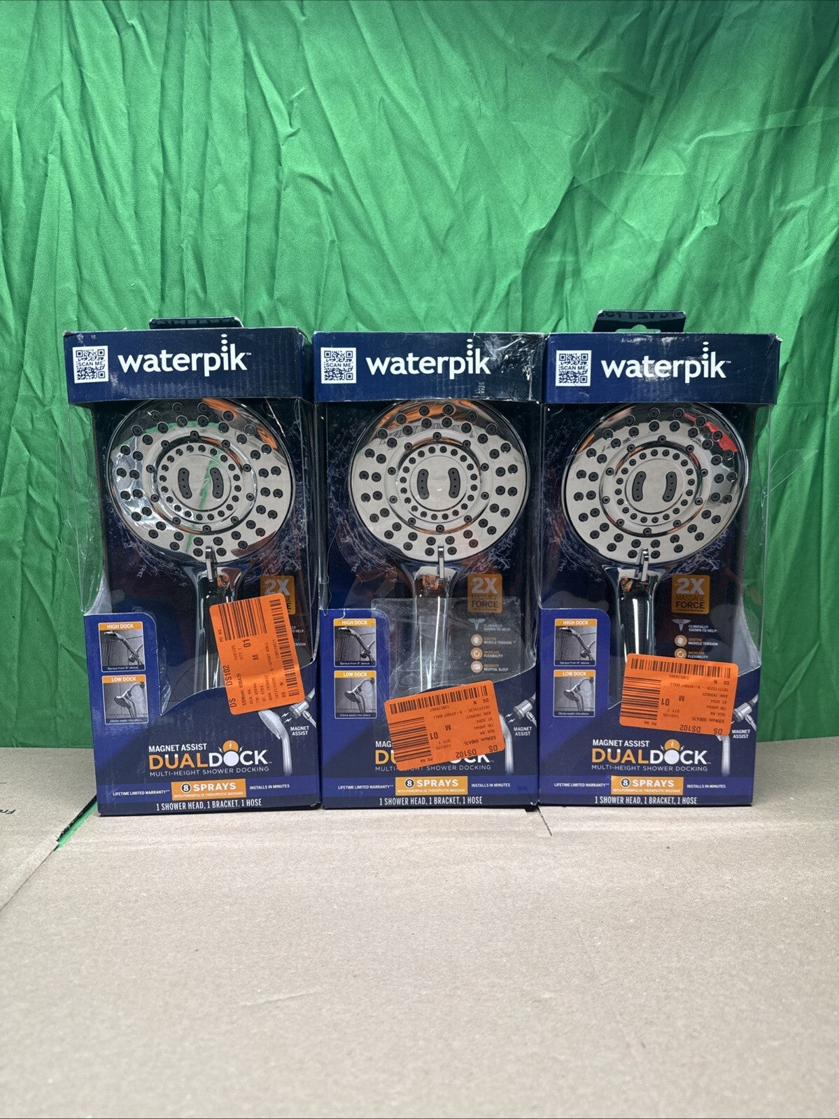Waterpik 8-Spray Wall Mount Magnet Multi Height Handheld Shower Head 1.8 GPM