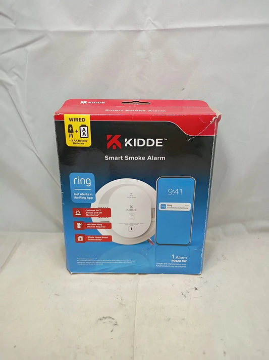 Kidde Smart WiFi Smoke Alarm Hardwired Ring Compatible RGSAR-RW AA Backup 120V