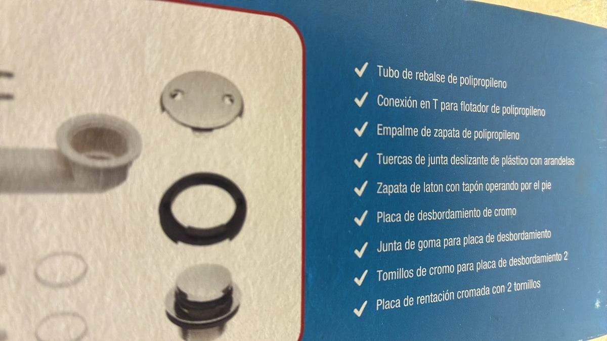 DANCO Touch-Toe push top Tub and Bath Drain Kit - Chrome - 51930