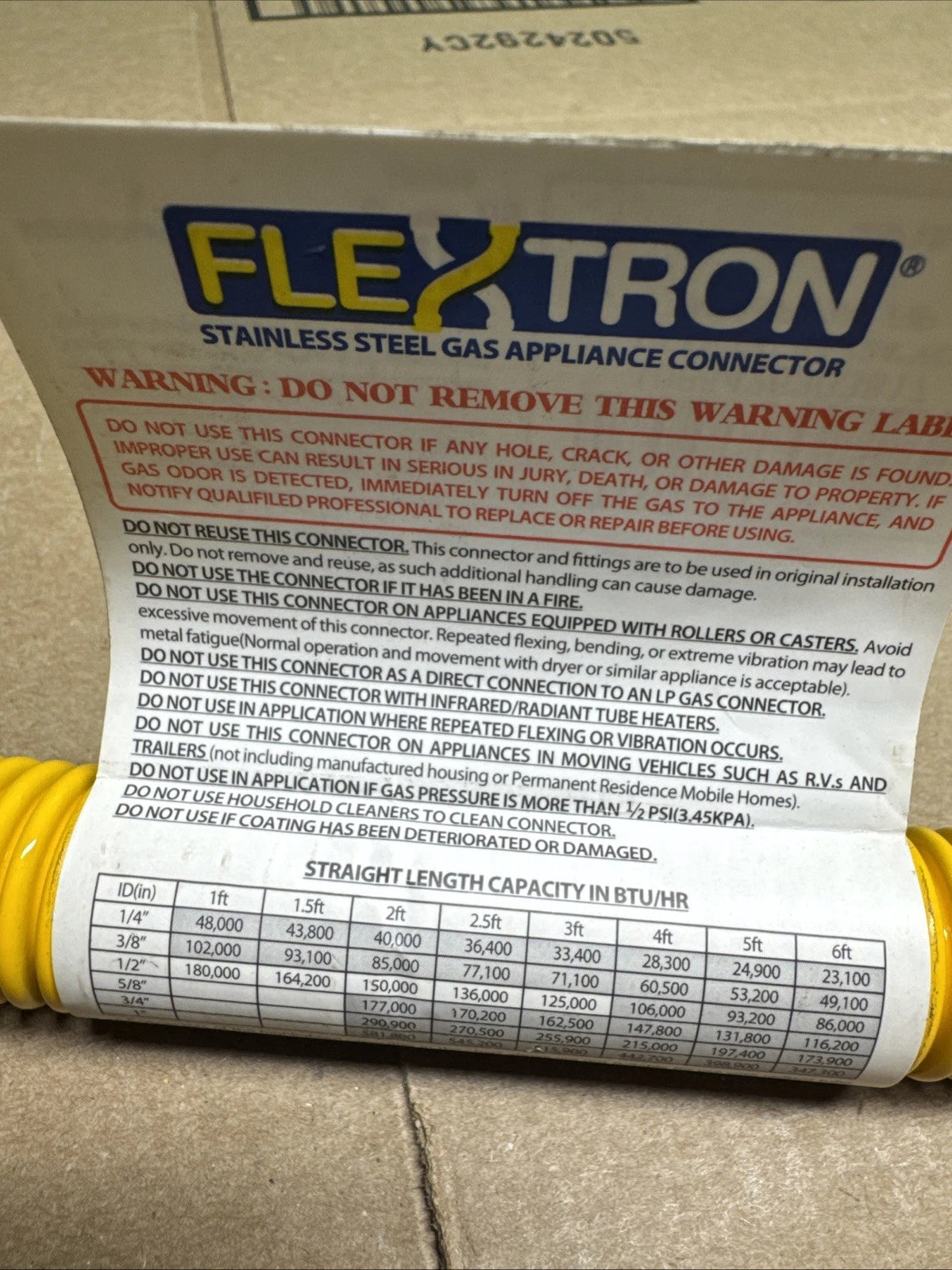 Flextron FTGC-YC34-24P 24 Inch Flexible Epoxy Coated High BTU Gas Line Connector