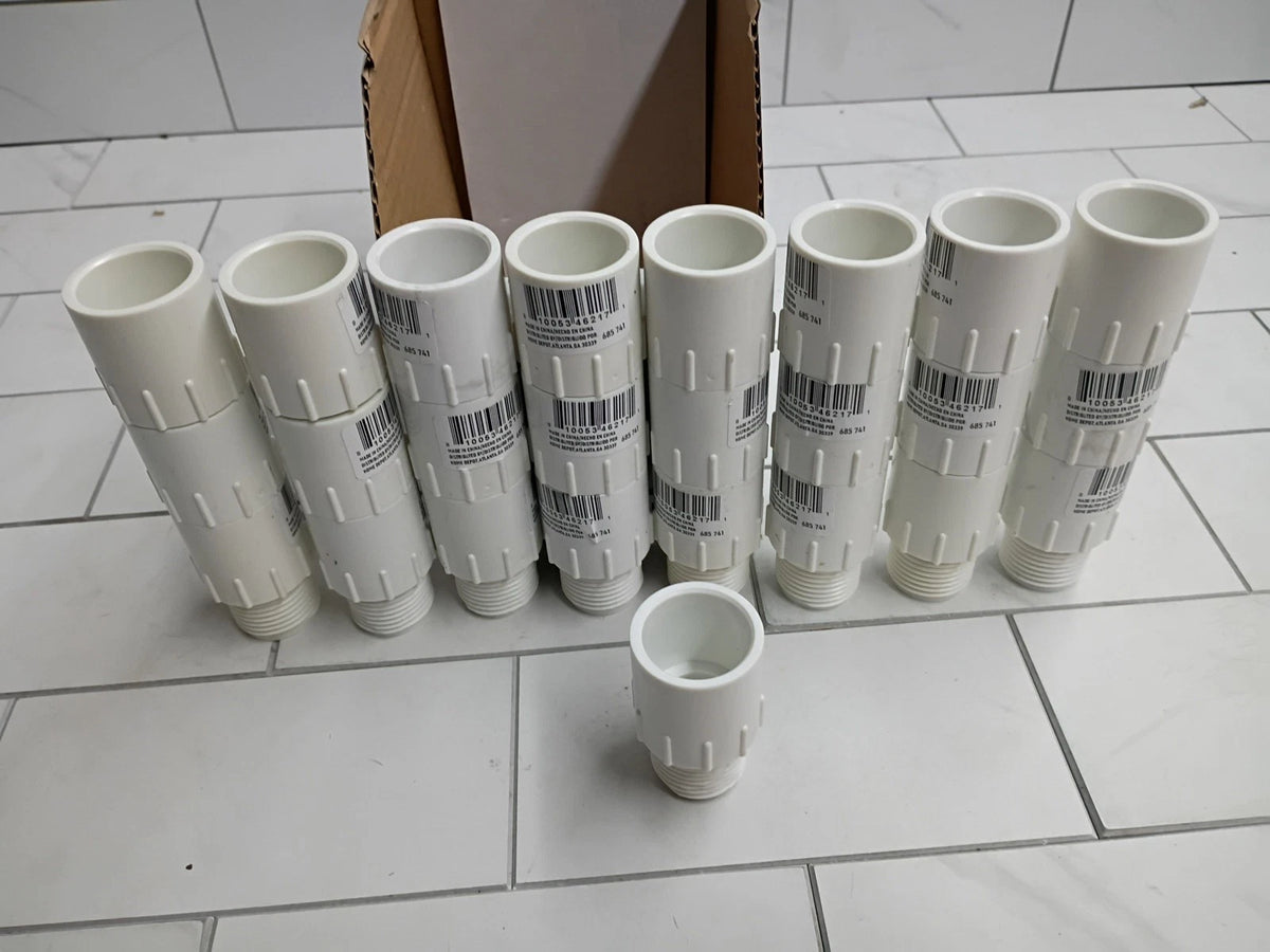 lot Of 25 VIGORO 685-741 3/4 in. Slip x MHT PVC Hose Fitting. New Open Box
