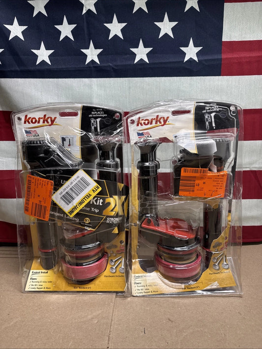 2Pk Korky 2XLong Life Universal Complete 2-Inch Toilet Repair Kit 4010X Stronger