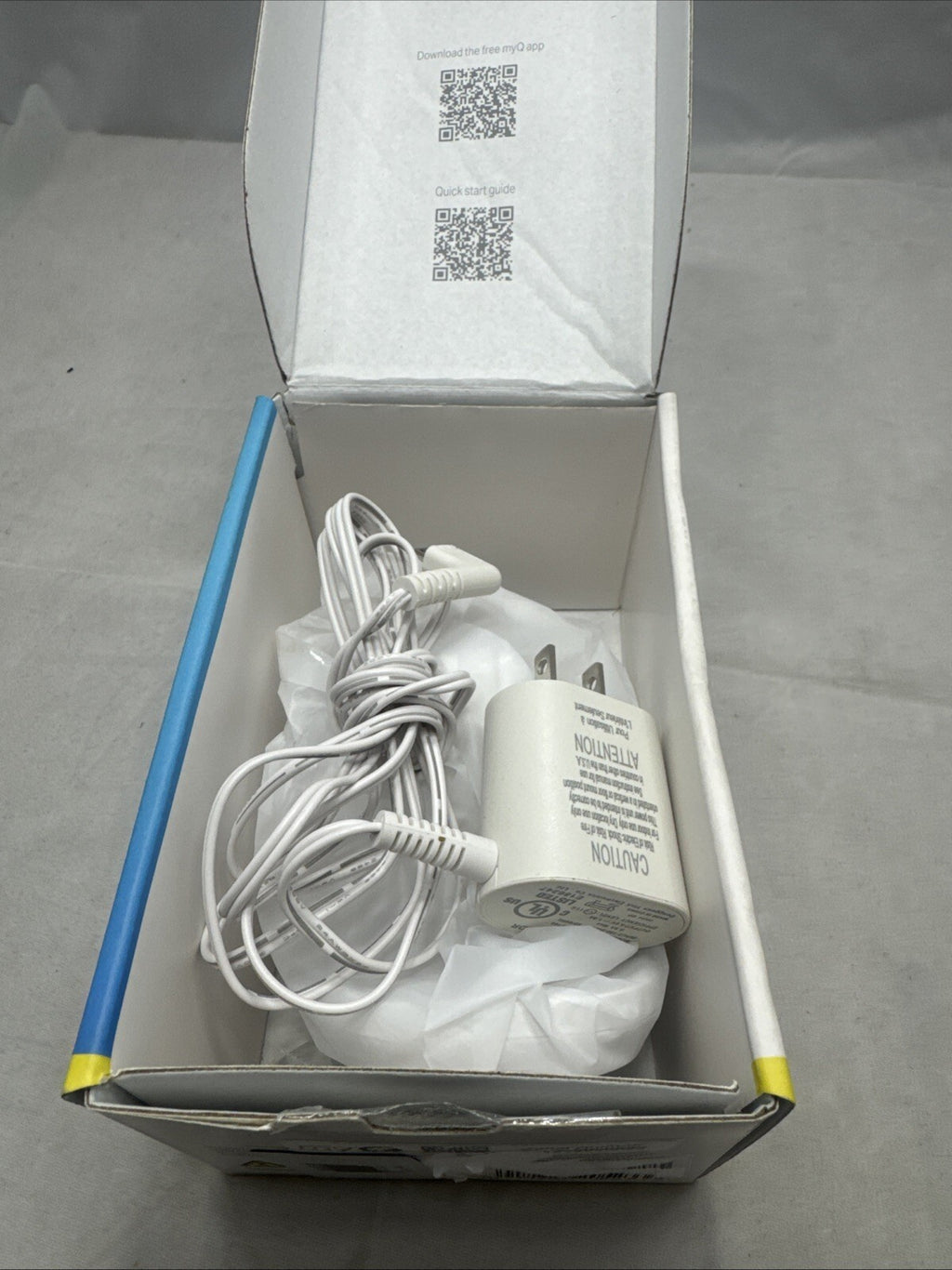 myQ - Smart Garage Security Camera - HD 1080p - Indoor Wi Fi - White OPEN BOX.