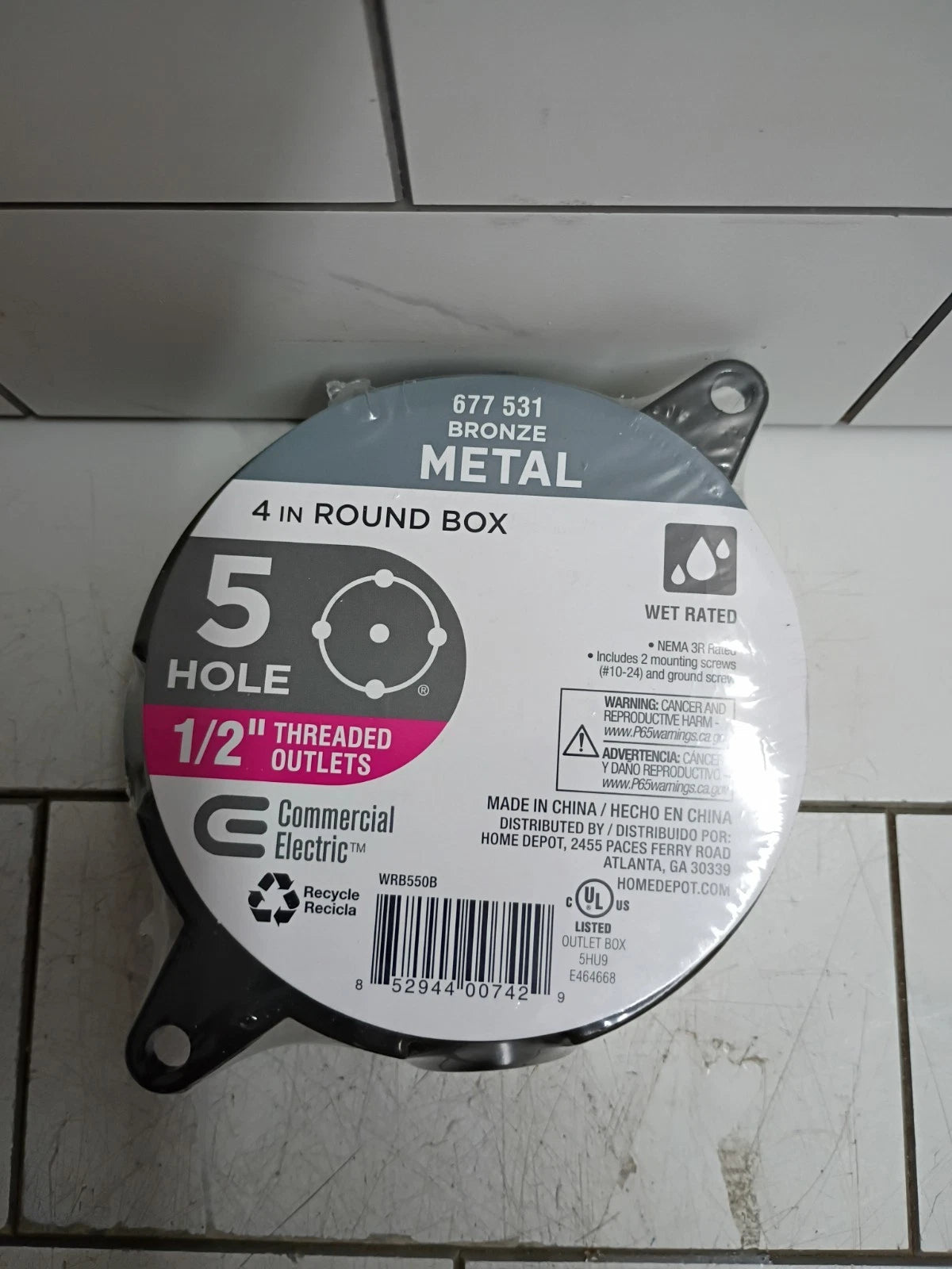 (13 Pk) Commercial Electric Round Weatherproof Box With 1/2 Holes Steel Bronze