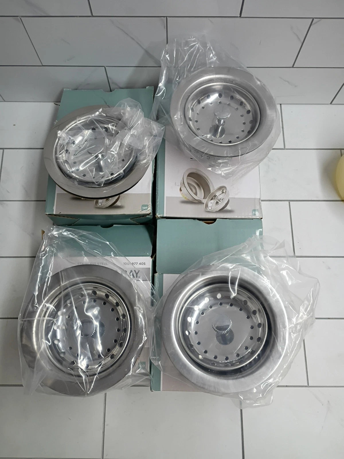 4pk Glacier Bay 1006015787 Post Kitchen Sink Strainer Brushed Stainless Steel