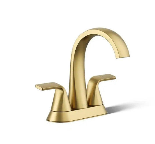 KOHLER R30578-4D-2MBCursiva 4 in. Double Handle Bathroom Faucet Brushed Brass