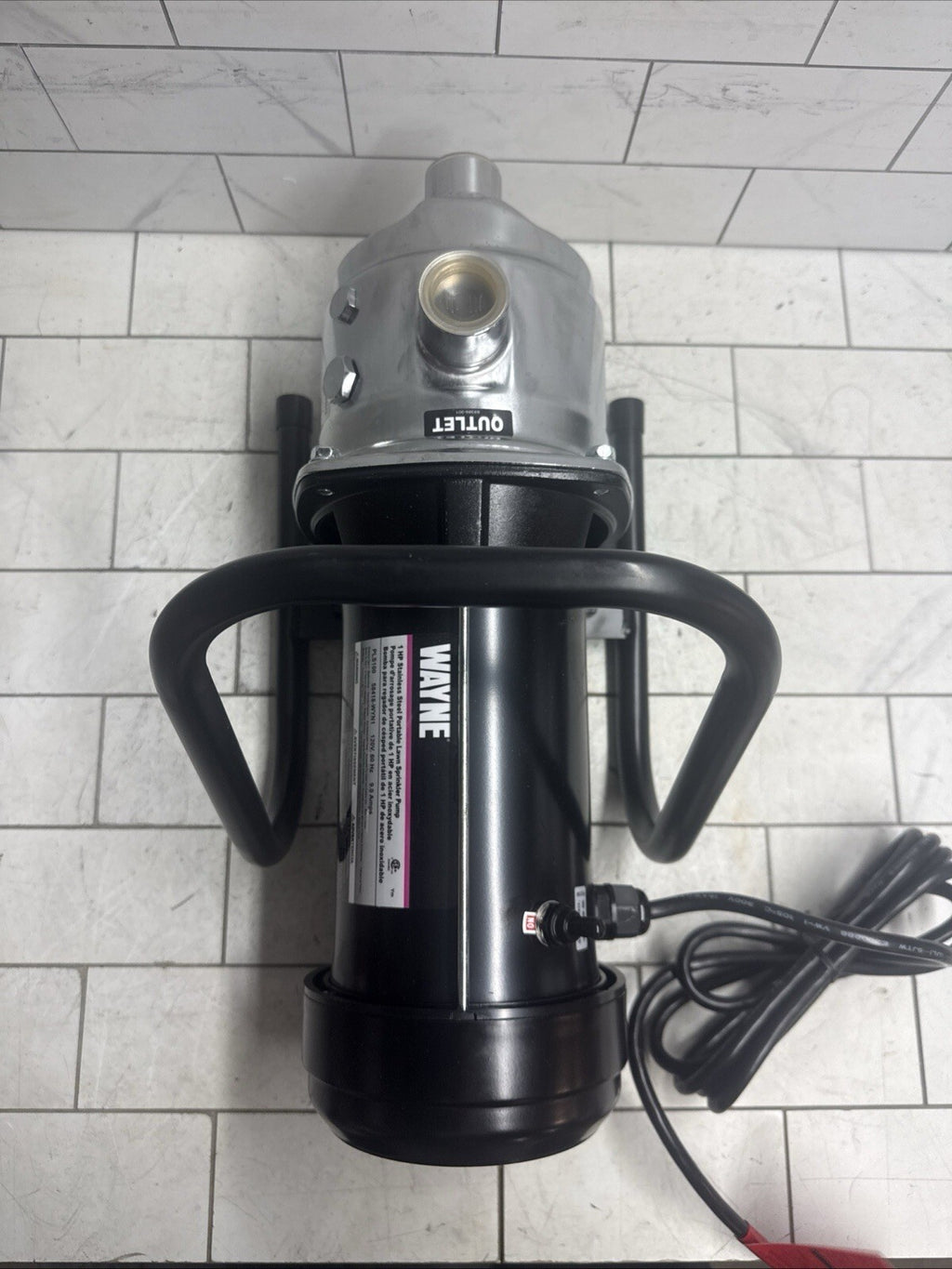 WAYNE PLS100 1 HP Portable Stainless Steel Lawn Irrigation Sprinkler Pump NOB